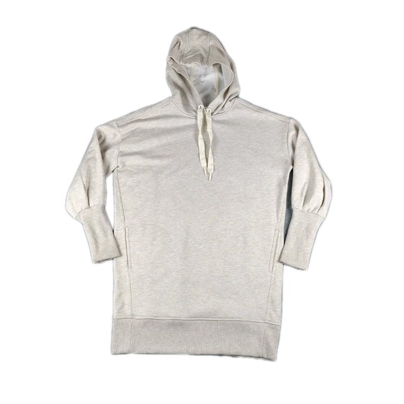 Athleta Tops - Athleta Mala Hoodie Dress Pockets Soft Stretch Sweatshirt Terry Women's M Ivory